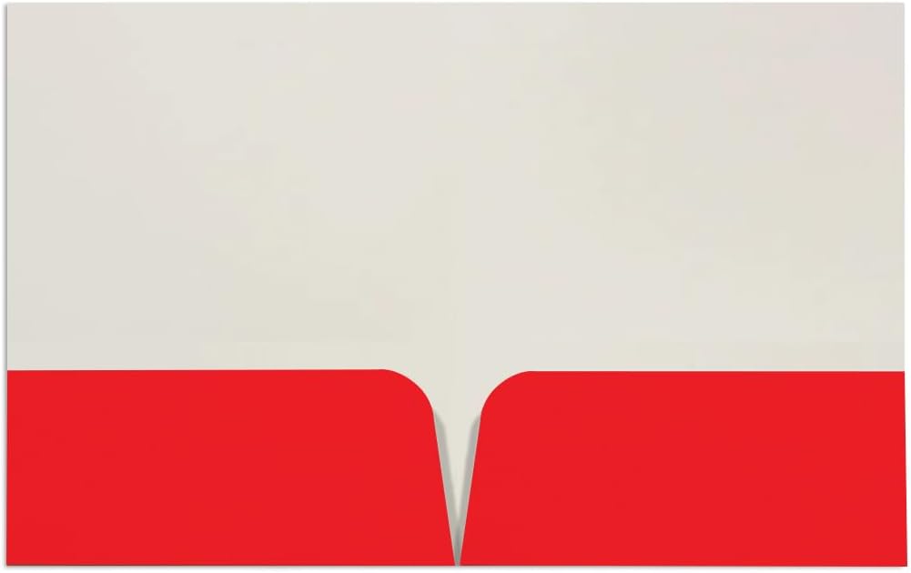 JAM PAPER Custom Printed Semi-Gloss Folders with Round Corner Pockets - Personalized Logo & Text - 10 pt C2S - Red - 250/Pack