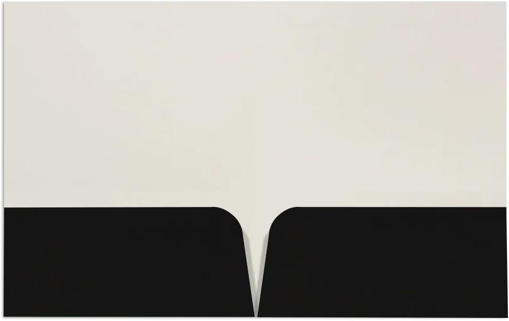 JAM PAPER Custom Printed Semi-Gloss Folders with Round Corner Pockets - Personalized Logo & Text - 12pt C1S - Black - 100/Pack