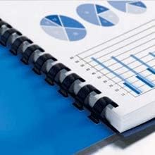 Rayson CR681012-BK Plastic Comb Binding Ring, 1/4in,5/16in,3/8in,1/2in, 19-Ring Letter Size, Black Comb Spines, Multi-Size Pack of 100