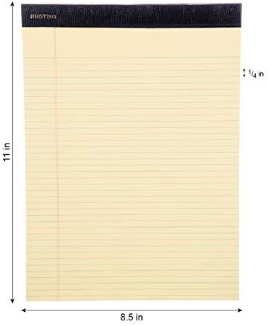 Mintra Office Legal Pads, ((xPremium, 8.5in x 11in, Narrow (Canary), 36pk (6-6pks)), Narrow Ruled, 50 Sheets per Notepad, Micro perforated Writing Pad, Notebook Paper for School, College, Office, Work