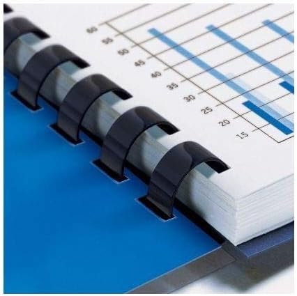 Plastic Comb Binding Spines, 1/4 Inch Diameter, Black, 20 Sheets, 100 Pack 13014