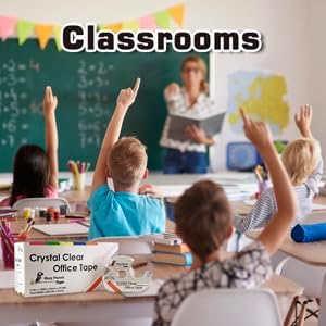 Greyparrot Office Tape Clear Refill Rolls + Dispenser(8 Pack),(3/4” X 1000in/pack). for Craft Jobs, Gift Wrapping, Office Work Glossy Finish, Refillable (8000 inch/Total(Matte)