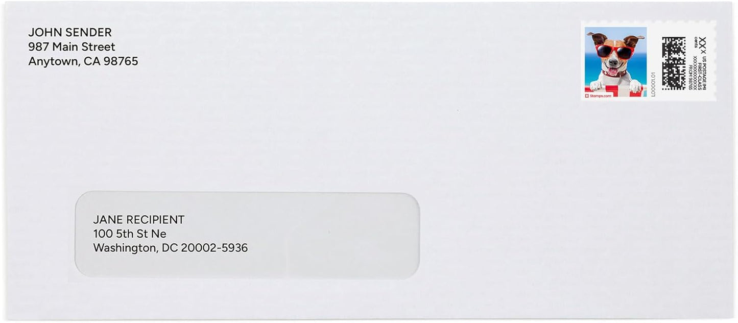 Summer Pup NetStamps 1200-Pack (50 Sheets) Printable Postage Labels (Stamps.com Subscription Required) - Print Approved Postage - Inkjet & Laser Printers - Business, Personal, Home