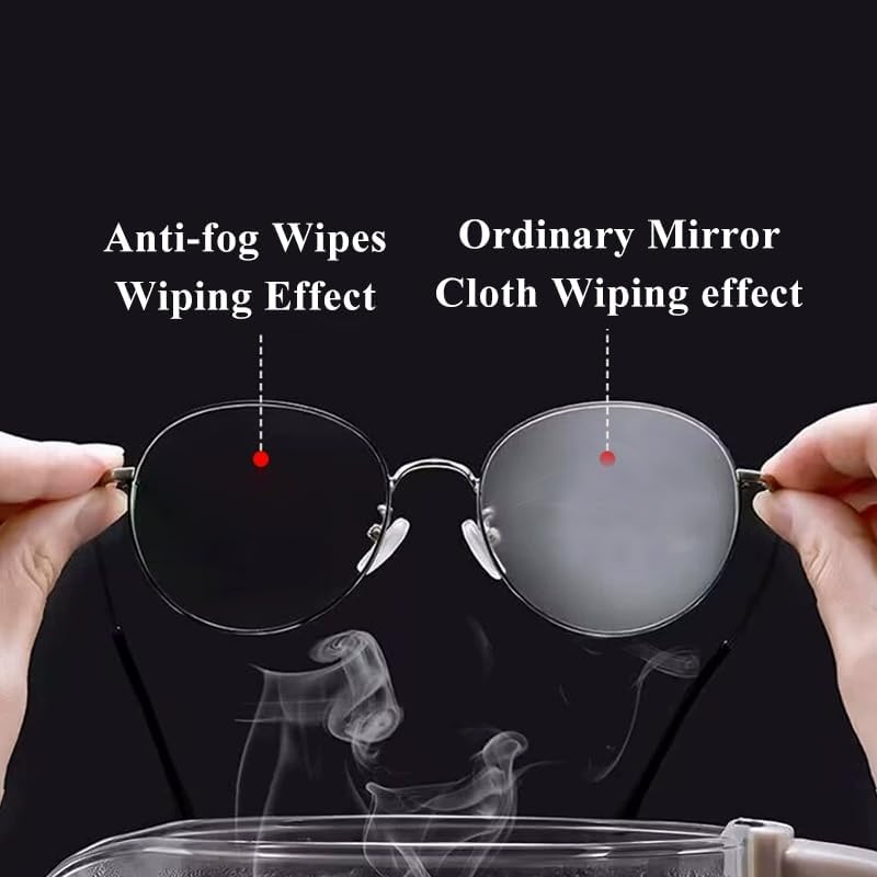 (200 PCS) Anti-Fog Lens Wipes Pre-Moistened Anti-Fog Wipes| Glasses Cleaner Safely Cleans Glasses, Sunglasses, Phone Screen, Electronics & Camera Lens