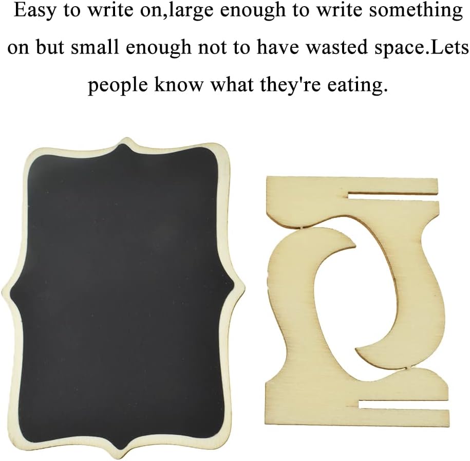 HAHIYO Mini Blackboards Chalkboard Signs with Wood Easels Support Easy Set up Smooth Even Surface Easy Write and Clean Stand Not Fall Over for Food Wedding Buffet Memo 12PCS