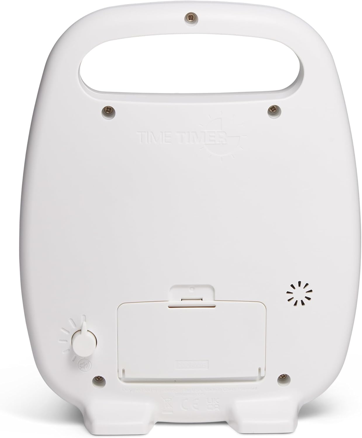 TIME TIMER PLUS 5 Minute Desk Visual Timer - Countdown Timer with Portable Handle for Classroom, Office, Homeschooling, Study Tool with Silent Operation (White)