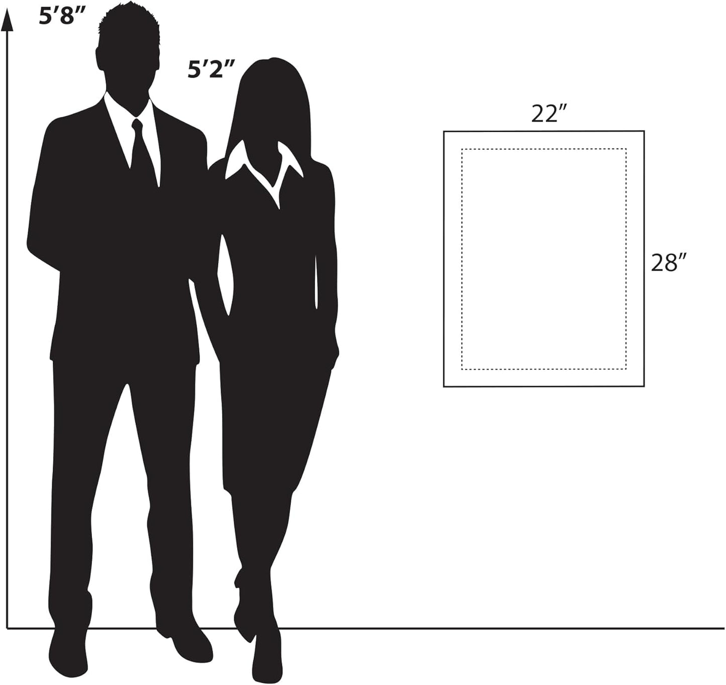 Azar Displays 105524-BLK Acrylic Floating Double Panel Wall Frame,18" x 24" Graphic Size, Overall Frame Size: 18" x 24", Black