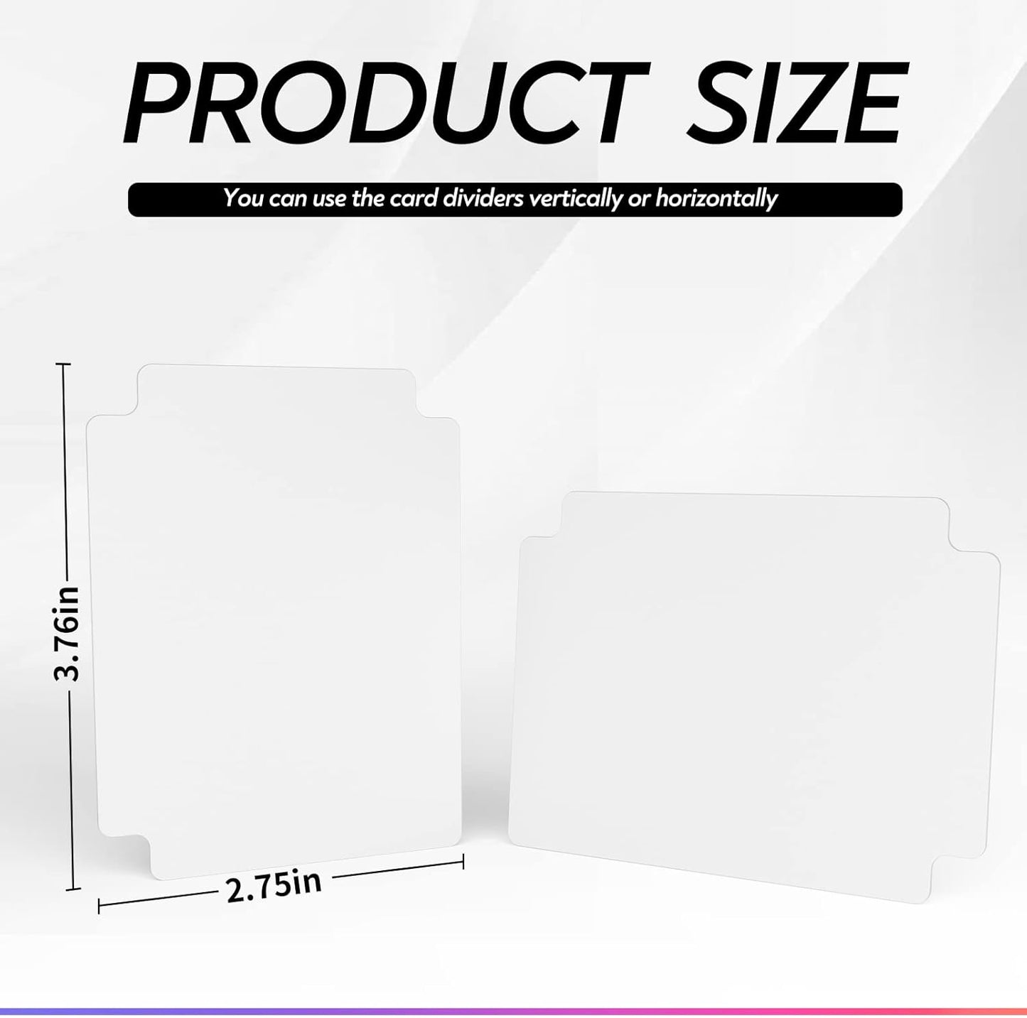 ZLCA 50-Piece Trading Card Dividers with Tabs, Plastic Separator for Storage Box Folder and Games - Baseball, Sports Card, 2.75 x 3.76 Inch (White)