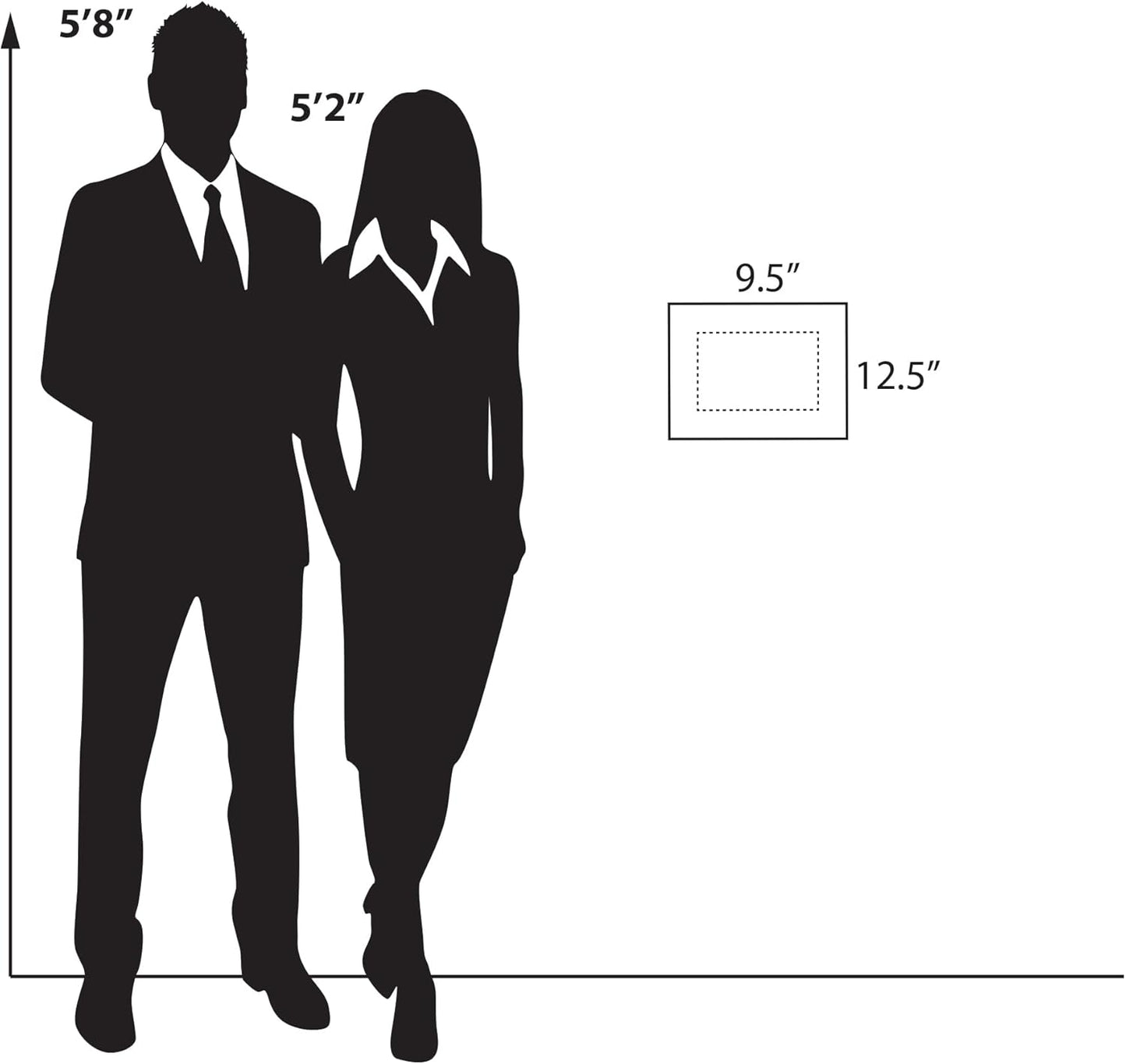 Azar Displays 105511-GLD Acrylic Floating Double Panel Wall Frame,8.5" x 5.5" Graphic Size, Overall Frame Size: 12" x 9.5", Gold