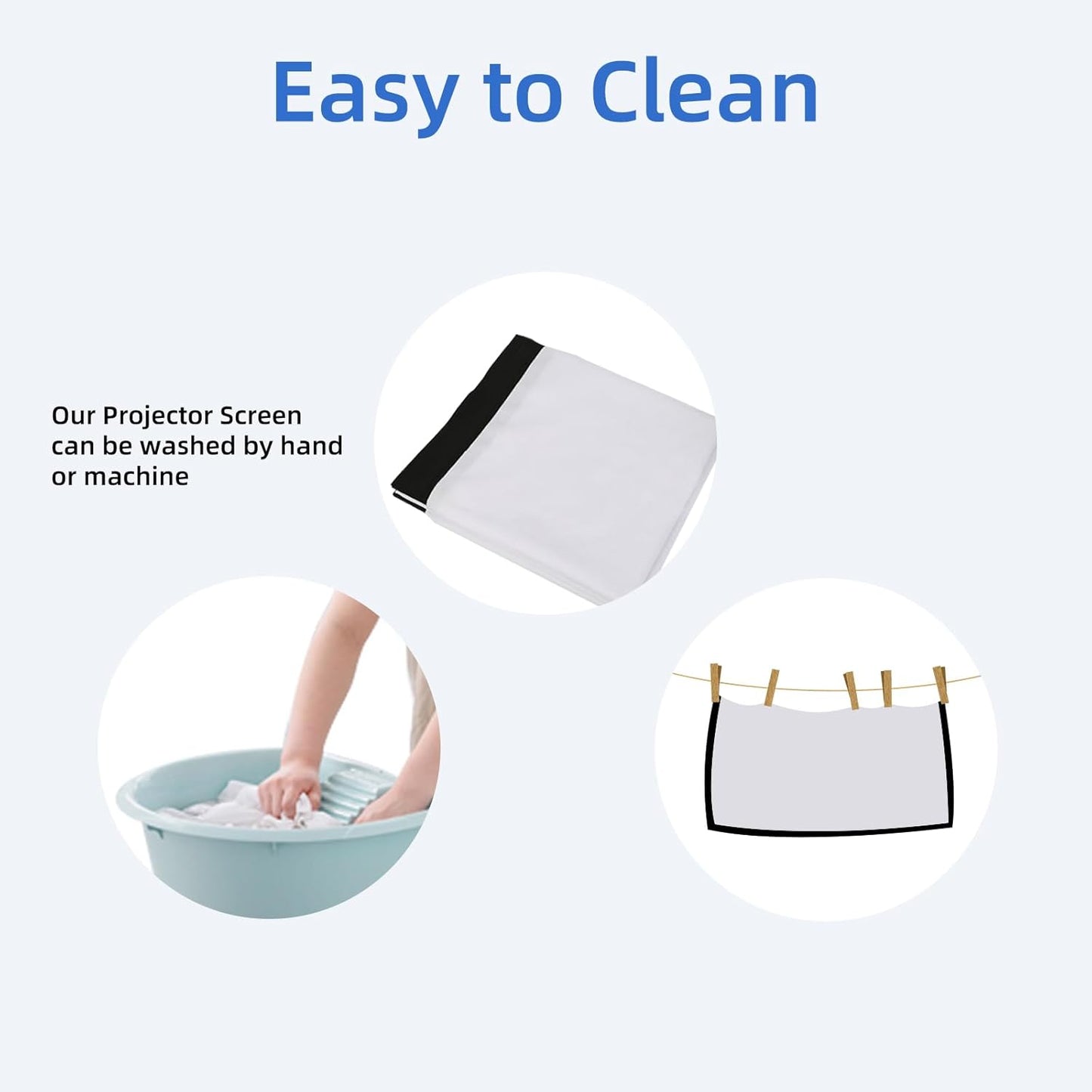 Projector Screen Outdoor Portable Movie: 120 inch Foldable Projection Screen with Stand Legs and Carry Bag for Camping Party