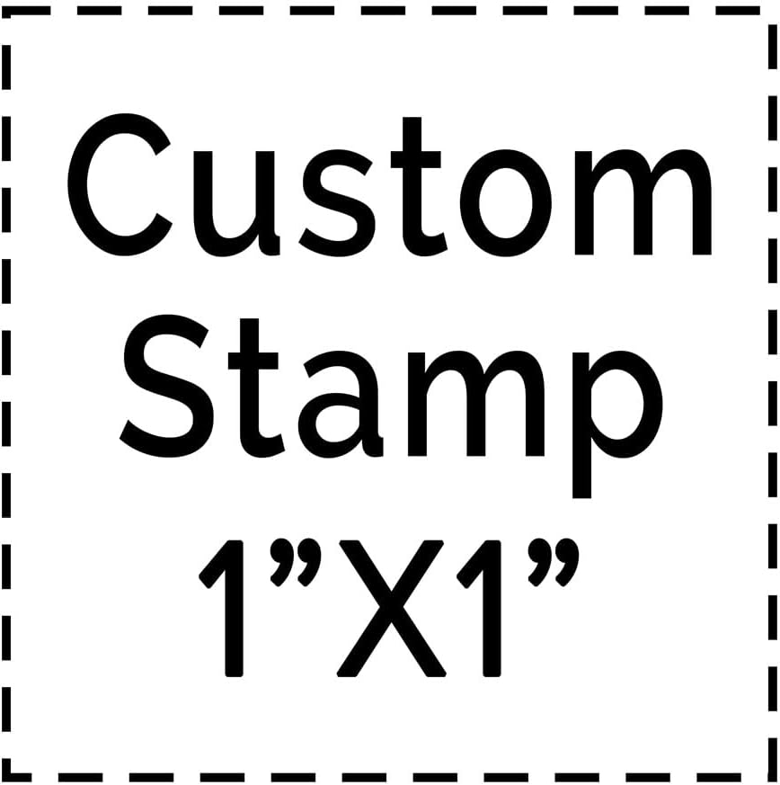 Personalized 1"x1" Custom Rubber Stamp - 4 Lines of Text - Self-Inking, Address, Logo, Message Stamp - Q24