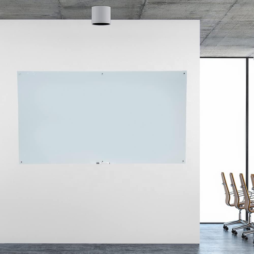 Glass Dry Erase Board - Magnetic Whiteboard with Frameless Mounting, Premium Tempered Glass Surface & Accessory Tray - Perfect for Office, Classroom, or Home (60" x 40")