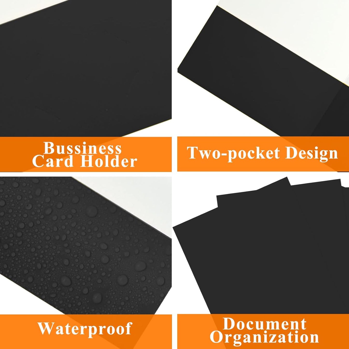 100Pcs Black Two-Pocket Heavyweight File Folder,Letter Size,Paper File Folder for School Office Home Bussines