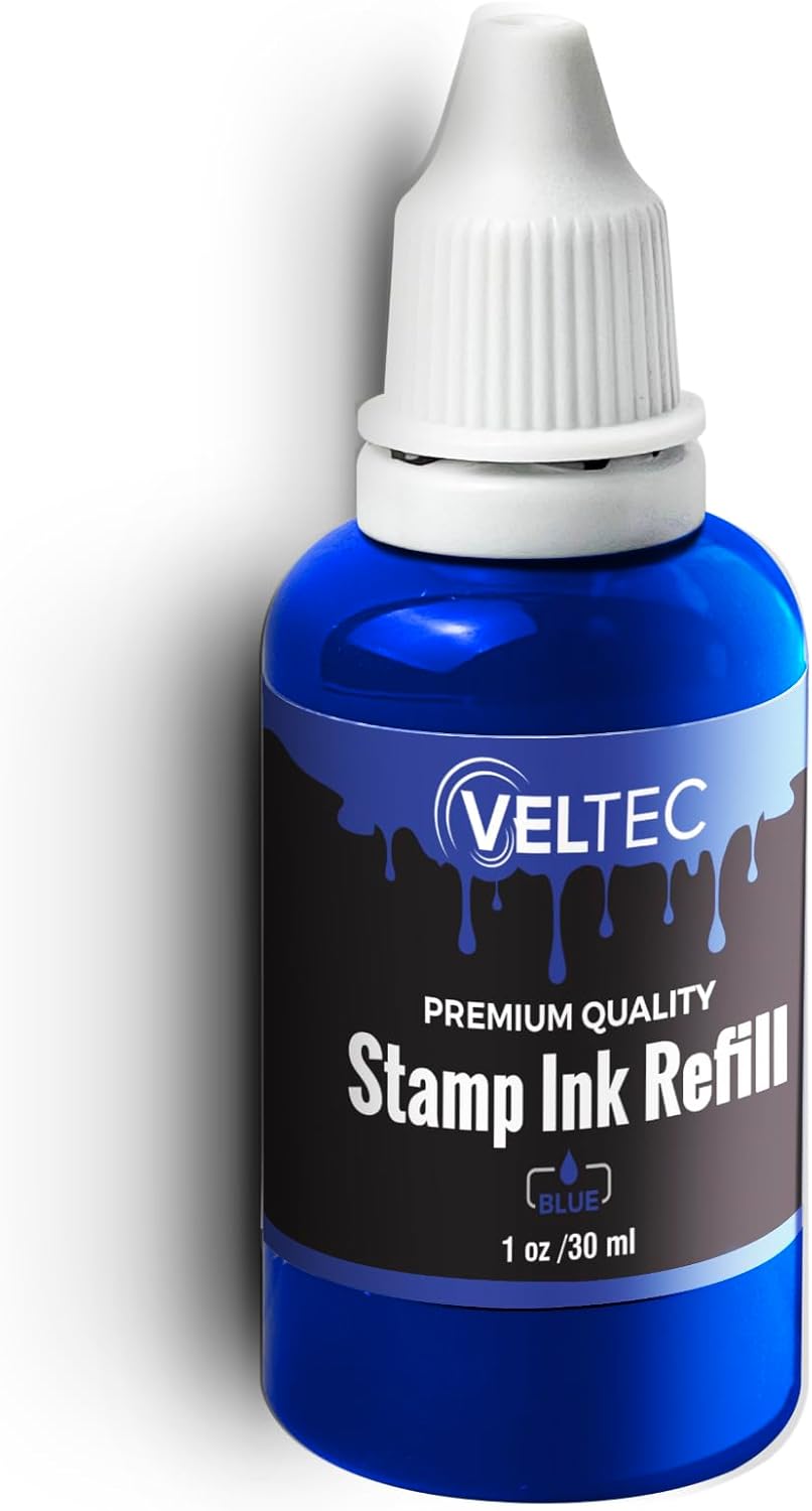Self-Inking Stamp Refill Ink, Squeeze Bottle – 1 oz. (Blue)