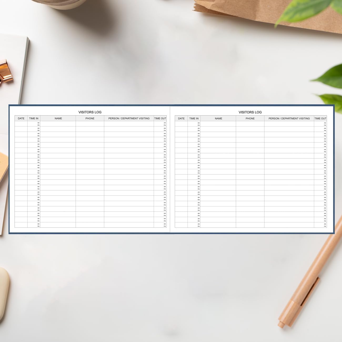 Visitors Register Book - Visitor Log Book with 120 Pages, 9" X 7", Blue Hardbound Cover, Wedding Reception and Events Reception Supplies