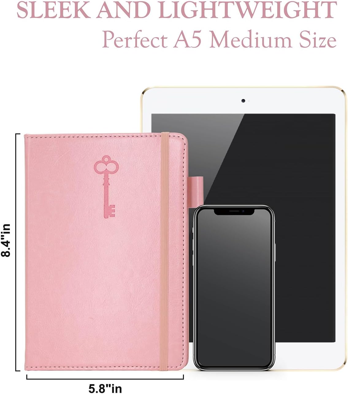 Password Keeper Book with Colorful Alphabetical Tabs, Hardcover Password Log-Book for Internet Password and Website Address, 5.8"×8.4" Password Notebook for Home Office (Pink)