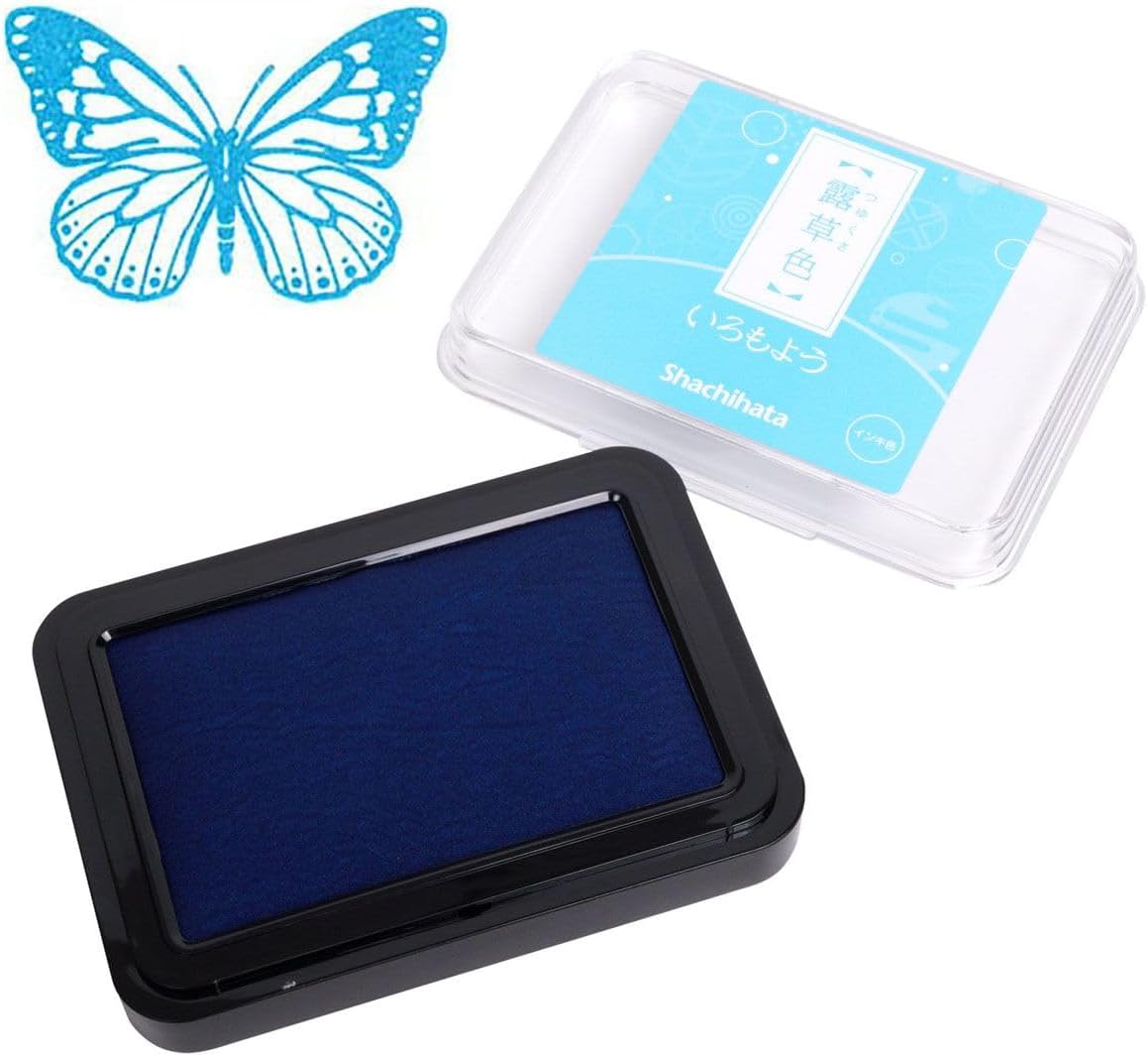 IROMOYO Stamp PAD, Traditional Japanese Ink Colour, Oil-Based Ink pad - Light Blue