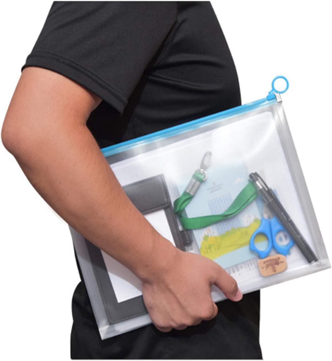 9x12 Clear Zip Plastic Envelopes File Document Paper Holder Pack of 4 (4 Pack)