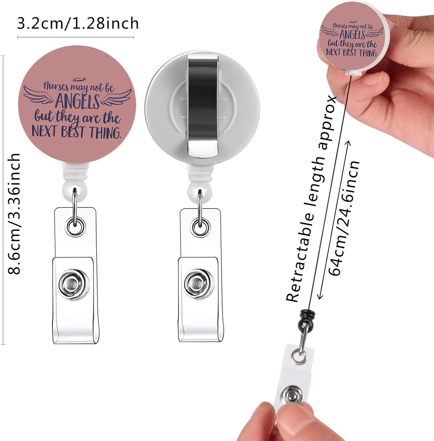 16pcs Badge Reels Retractable Badge Holders,Id Badge Holders Retractable with Clip,Cute Badge Reel for Men,Women,Girls 16