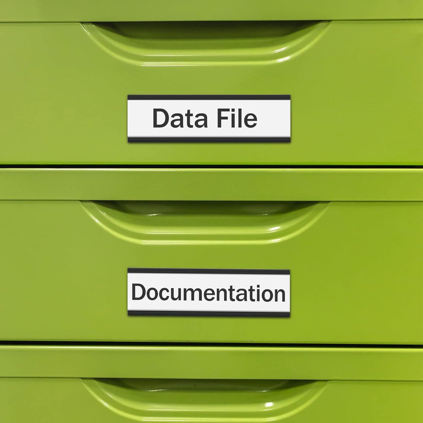 300 Pieces Magnetic Label Holders Channel Labels Racks Magnetic Card Holders with Protective Films and Replacement Strips for Metal Shelf, Filing Cabinet, Mailbox, Whiteboard (1 x 3 Inch)