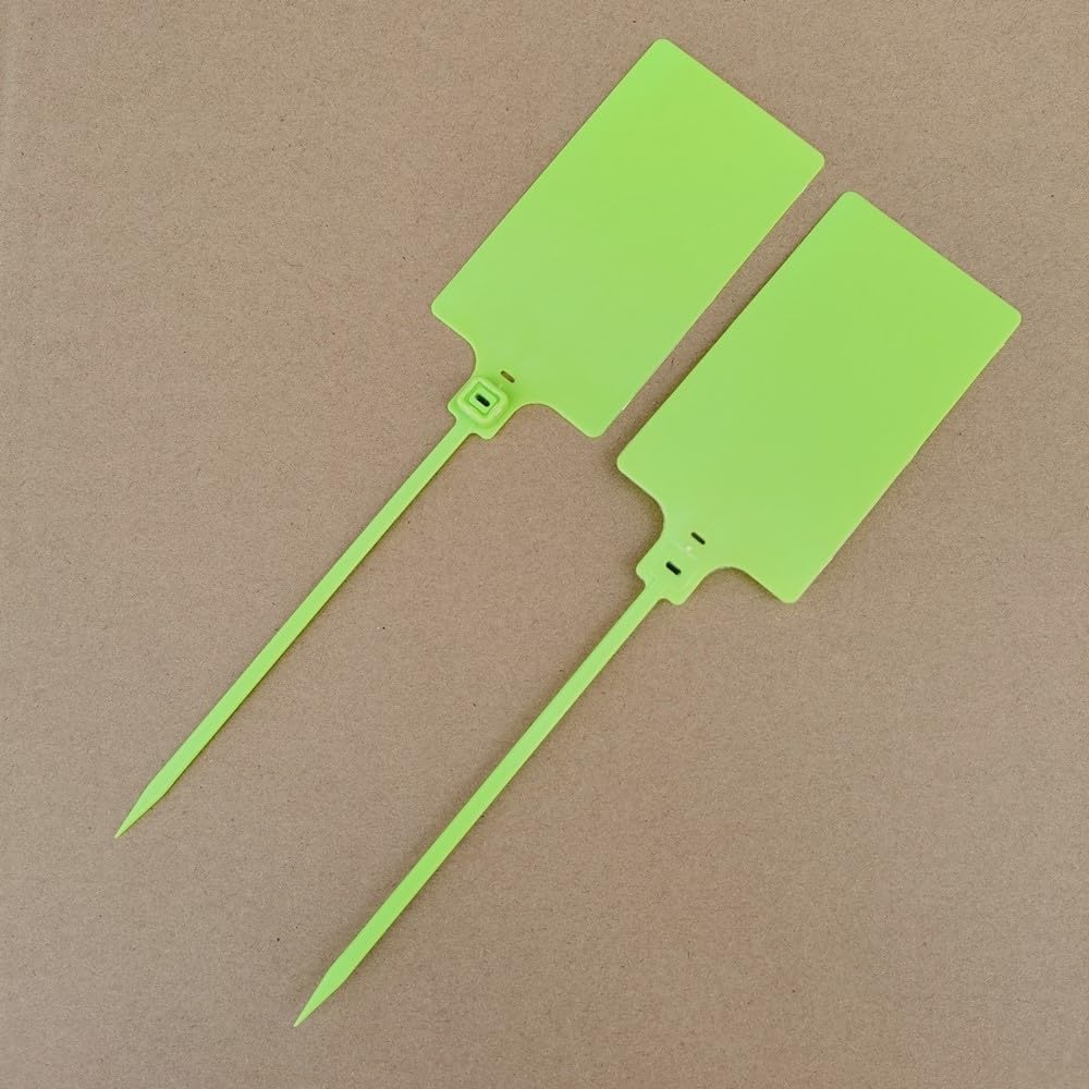 Plastic Seals Shipping Tags Logistics Use Big Sign Tie Large Label Tie, 255mm Total Length, Package of 100pcs (Fluorescent green)