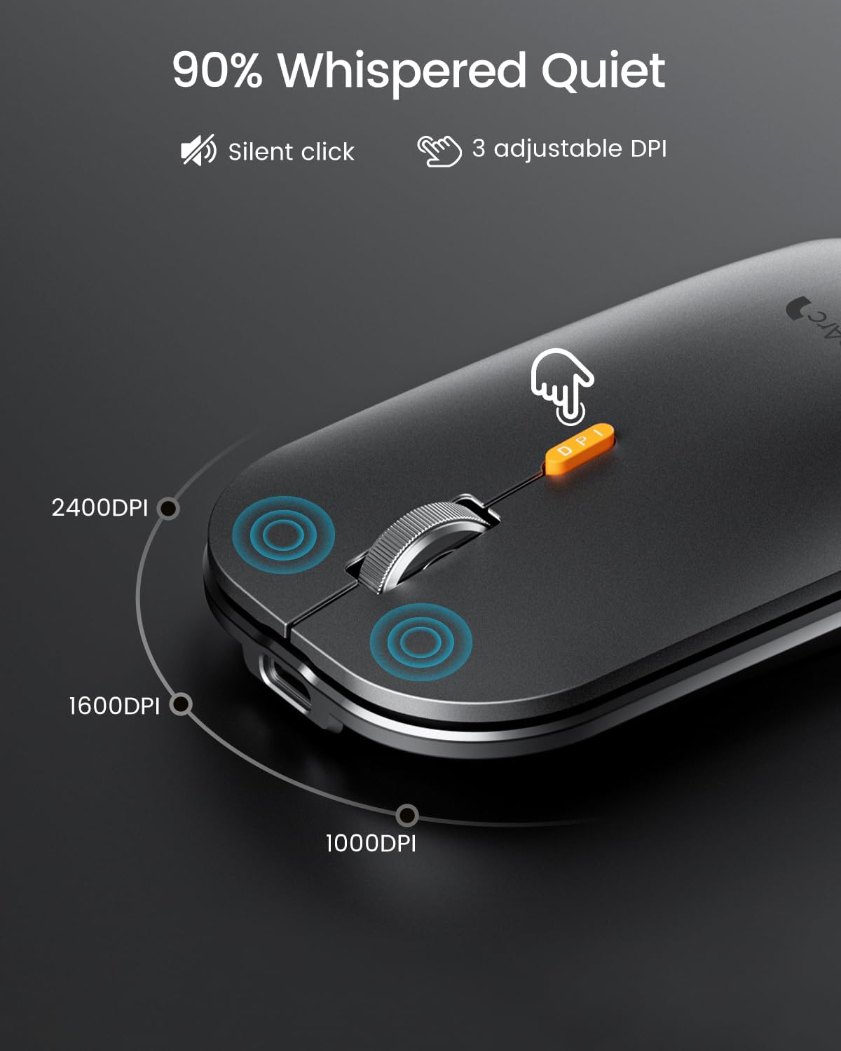 ProtoArc Backlit Bluetooth Keyboard and Mouse for Mac, KM100-A Full Size Wireless Keyboard Mouse for Mac, Multi-Device Rechargeable for MacBook Pro/Air, iPhone, iPad, Space Gray