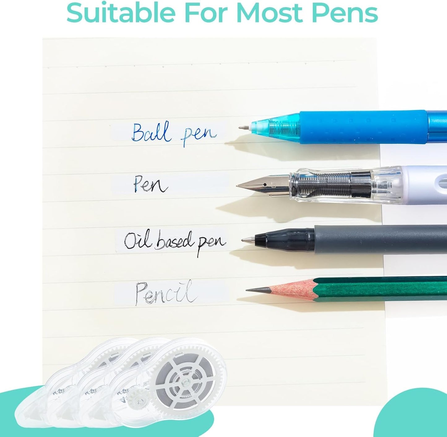 M&G 5 pack Correction Tape,131.2 Feet correction tape, Total 656FT/200M, Easy to Use Applicator for Instant Corrections, Study Supplies and Office Products