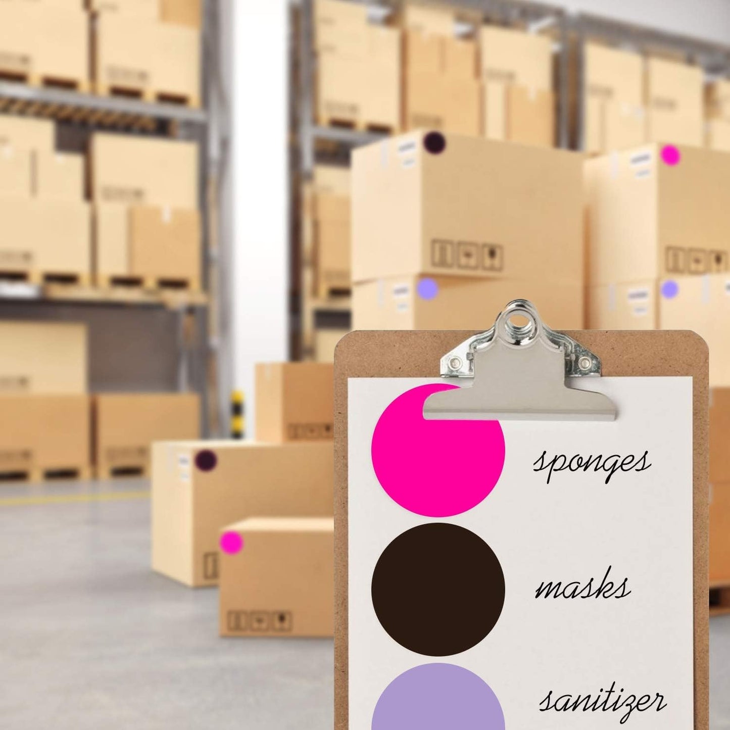 ChromaLabel 3 Inch Circle Sticker Labels, High Visibility Round Colored Stickers, Permanent Stickers, Fluorescent Pink Label Sticker, 500 Labels Per Roll - Case of 5