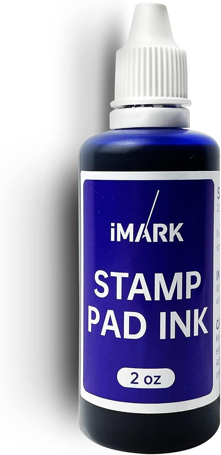 Premium Refill Ink for Self-Inking Stamps, Daters and Stamp Pads (2 oz, Blue)