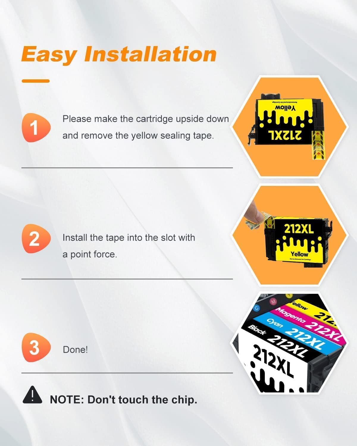 MILEKO 212XL Remanufactured Ink Cartridges Replacement for Epson 212 XL T212 Work for Epson Workforce WF-2850 WF-2830 Expression Home XP-4100 XP-4105 Printer (2 Black, Cyan, Yellow, Magenta, 5-Pack)