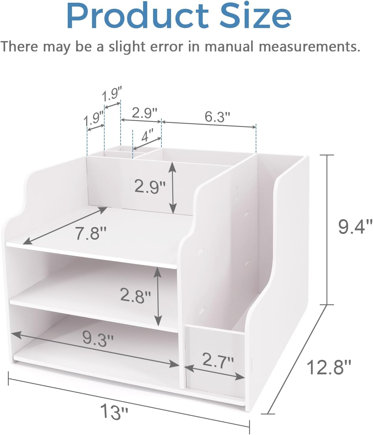 SONGWAY Desk File Organizer and Accessories - 3 Tier Paper Organizer with Horizontal and Vertical File Folder Holders, Paper Letter Tray, Desk Organizers and Storage for Home Office School