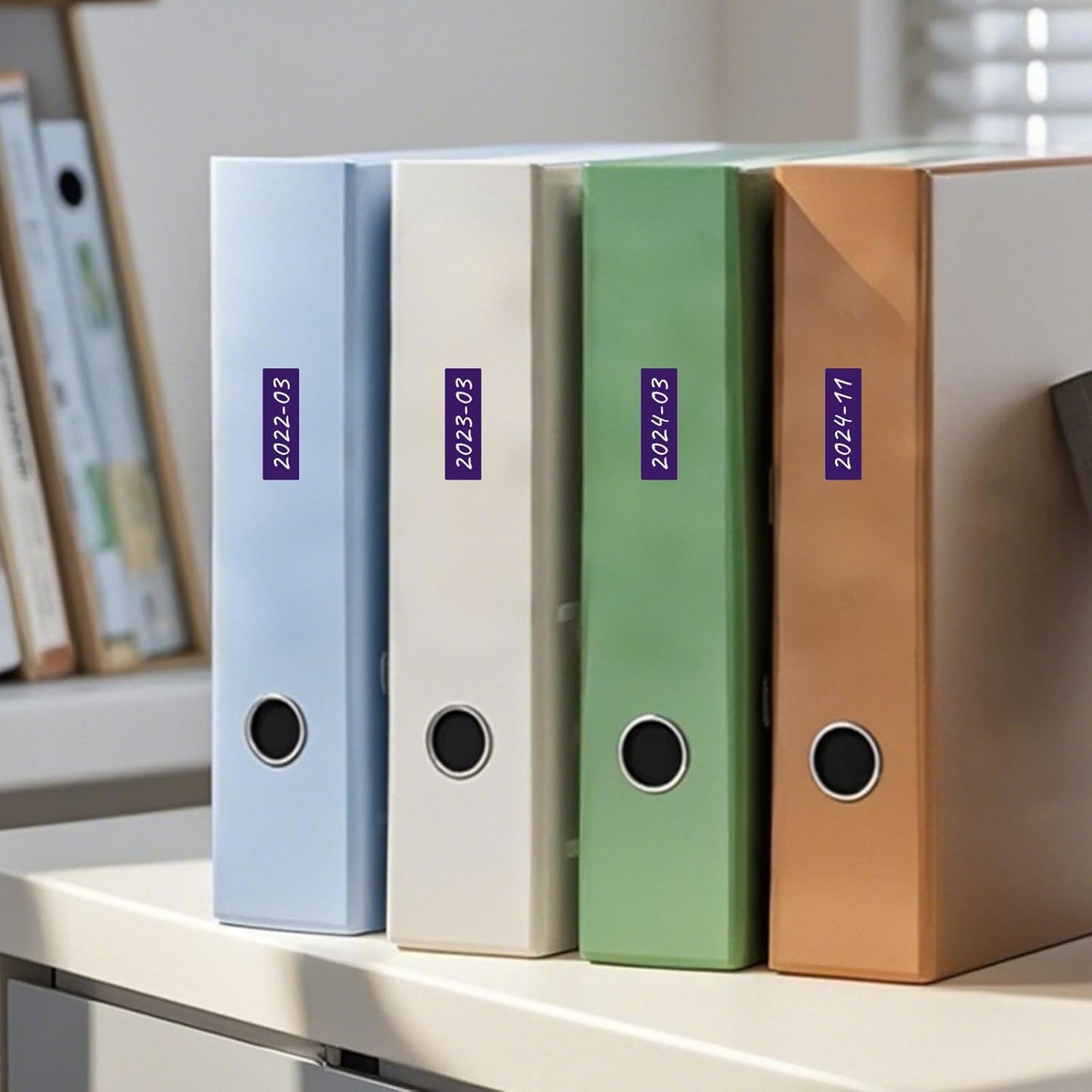 Colored Stickers 3×1 Inch Vinyl File Folder Sticker Purple Rectangle Removable Waterproof Color Coding Moving Label for Boxes Office Inventory Labeling 160 PCS