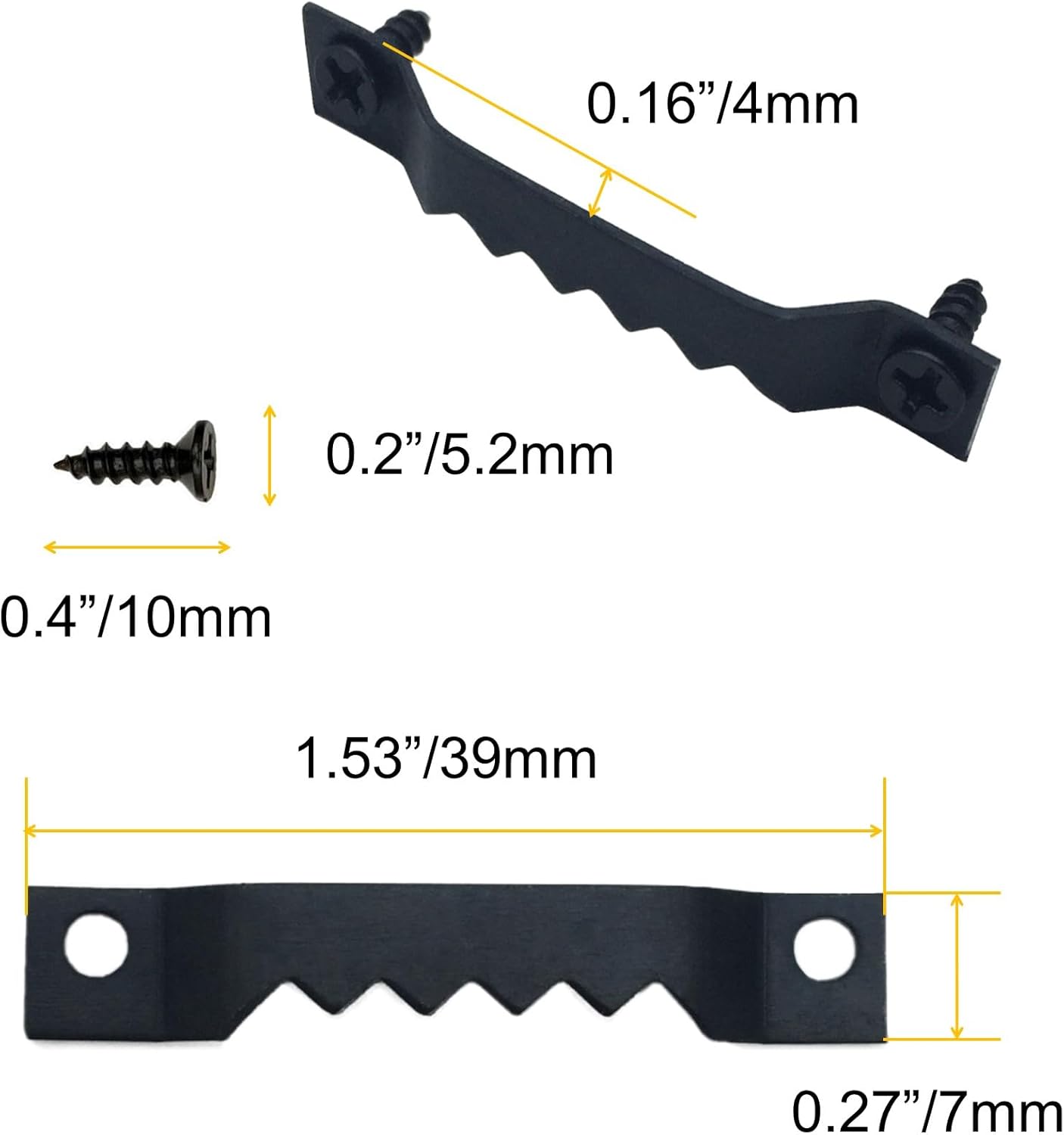 150 Pack Small Sawtooth Picture Hangers Steel Picture Hangers Picture Frames Hangers with Screws Picture Hang Solutions, for Hanging Clock Paintings Artwork Picture Frame Hook Photos (Black)