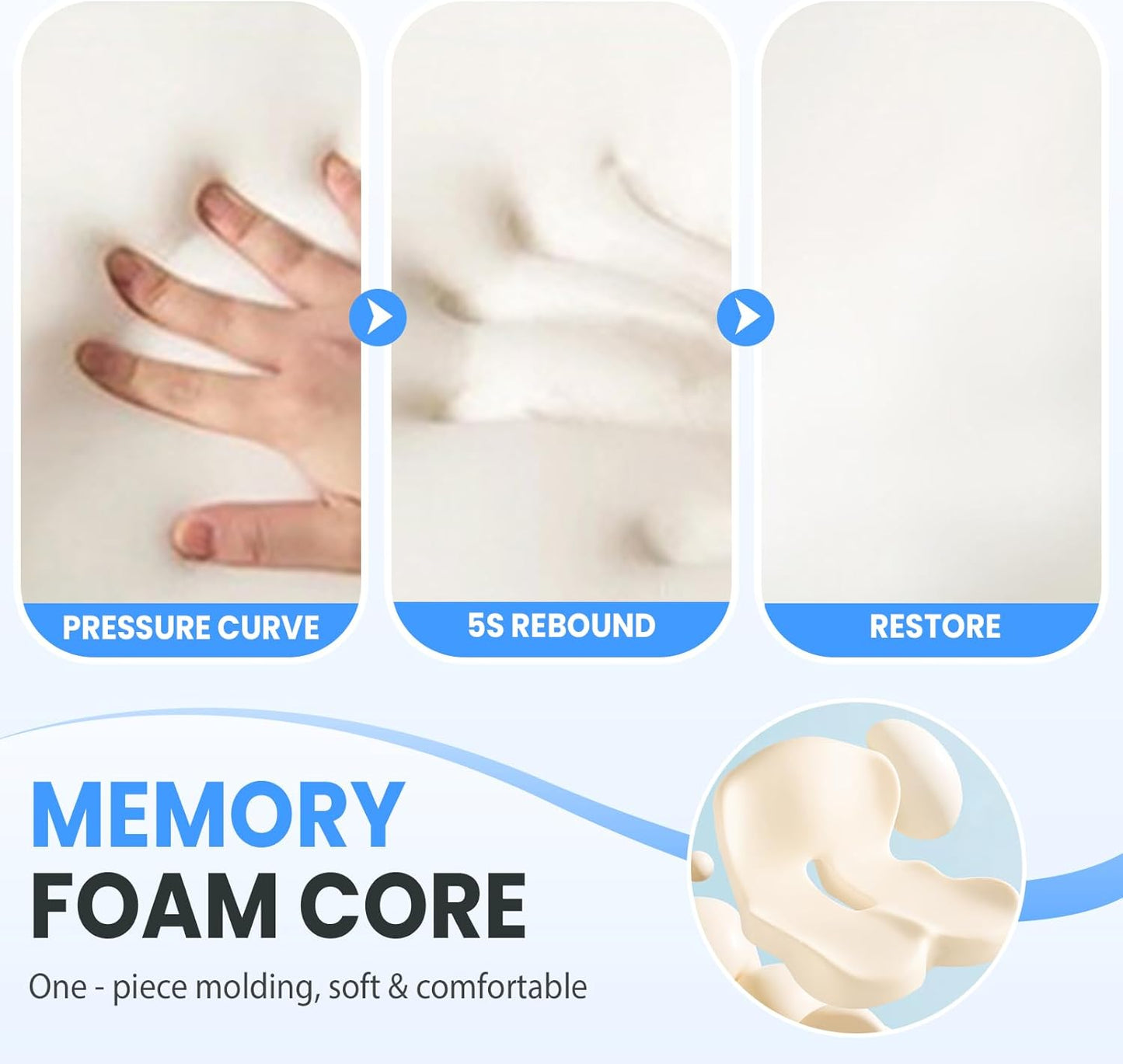 Back and Seat Cushion, 2025 New Ergonomic Non-Slip Memory Foam Seat Cushion with Back Support, L-Shaped Breathable Seat Cushions for Car, Office, Home (Pink)