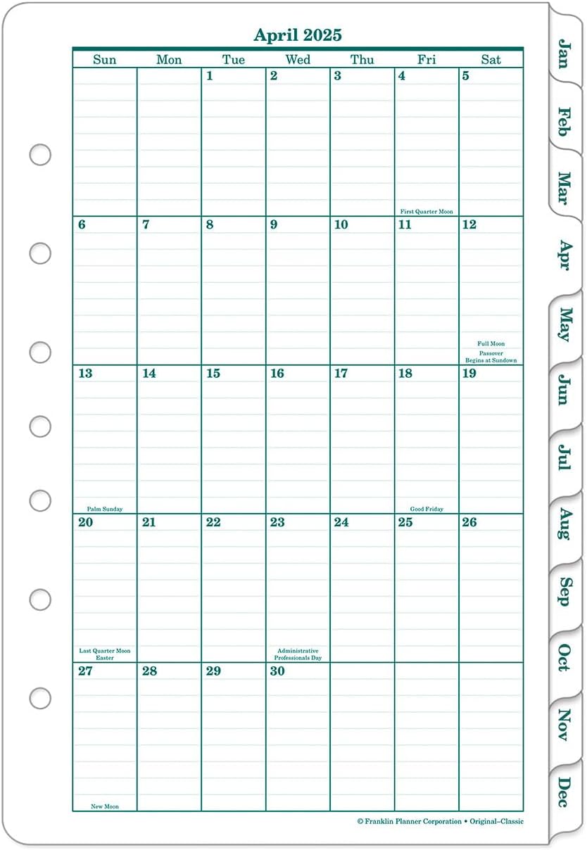 FranklinCovey - Original Weekly Ring-Bound Planner (Classic, Apr 2025 - Mar 2026)