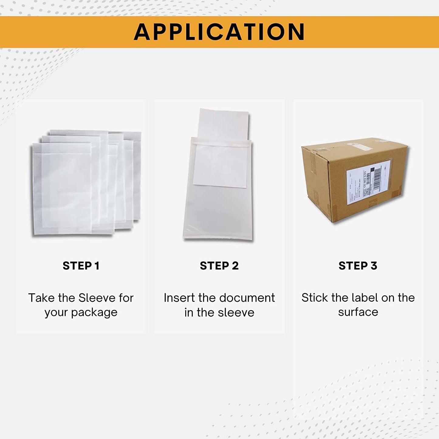 100 Pack 6"x9" Shipping Label Sleeves – Clear Self-Adhesive Packing Slip Pouches, Waterproof Packing List Envelopes – Ideal for Shipping Documents, Mailing Labels, Invoices & Packing Slips