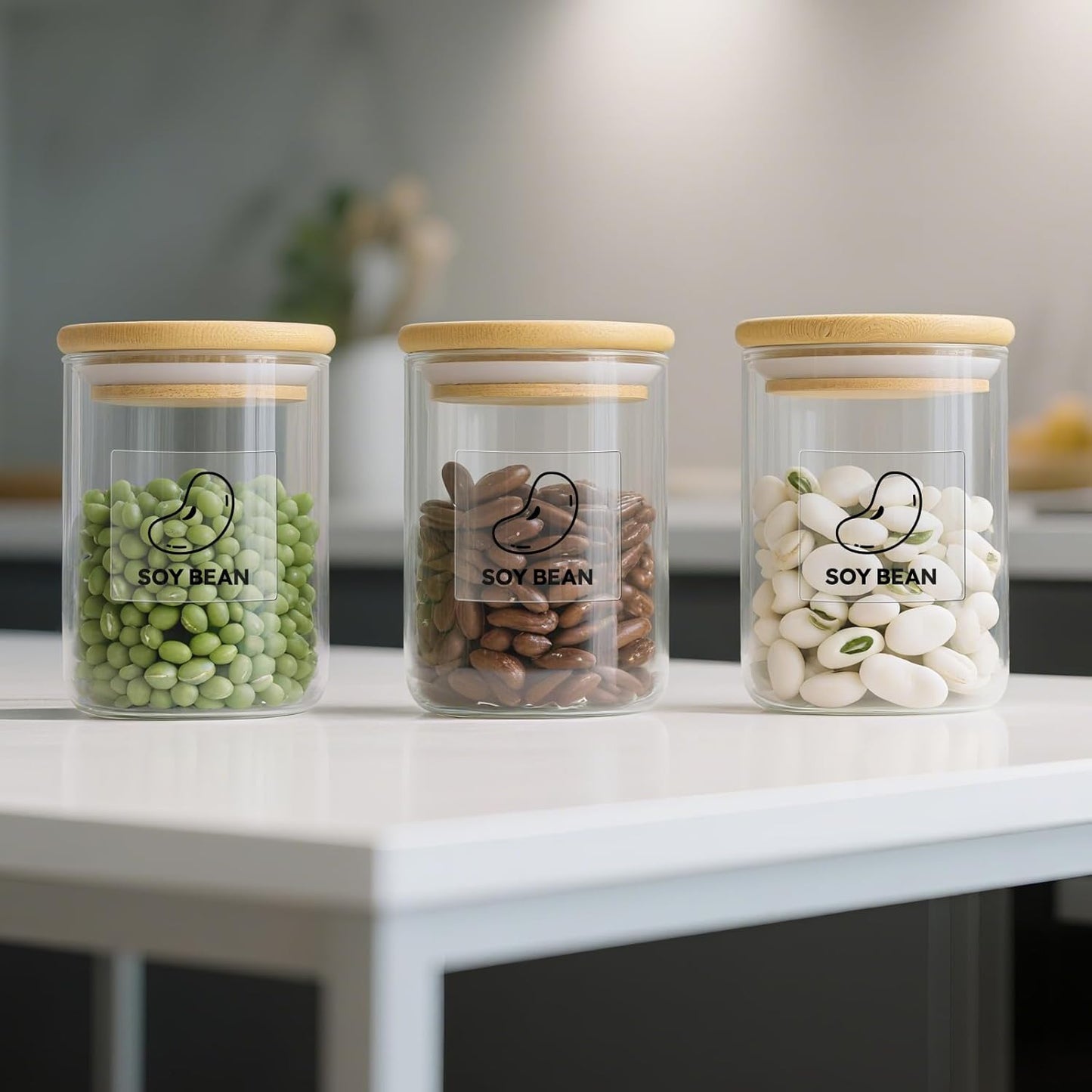 Transparent Thermal Labels 3 × 3 Inch Self Adhesive Printer Clear Stickers Vinyl Waterproof Roll Decals Rectangle Name Tag for Address Design DIY Logo Business 200 PCS