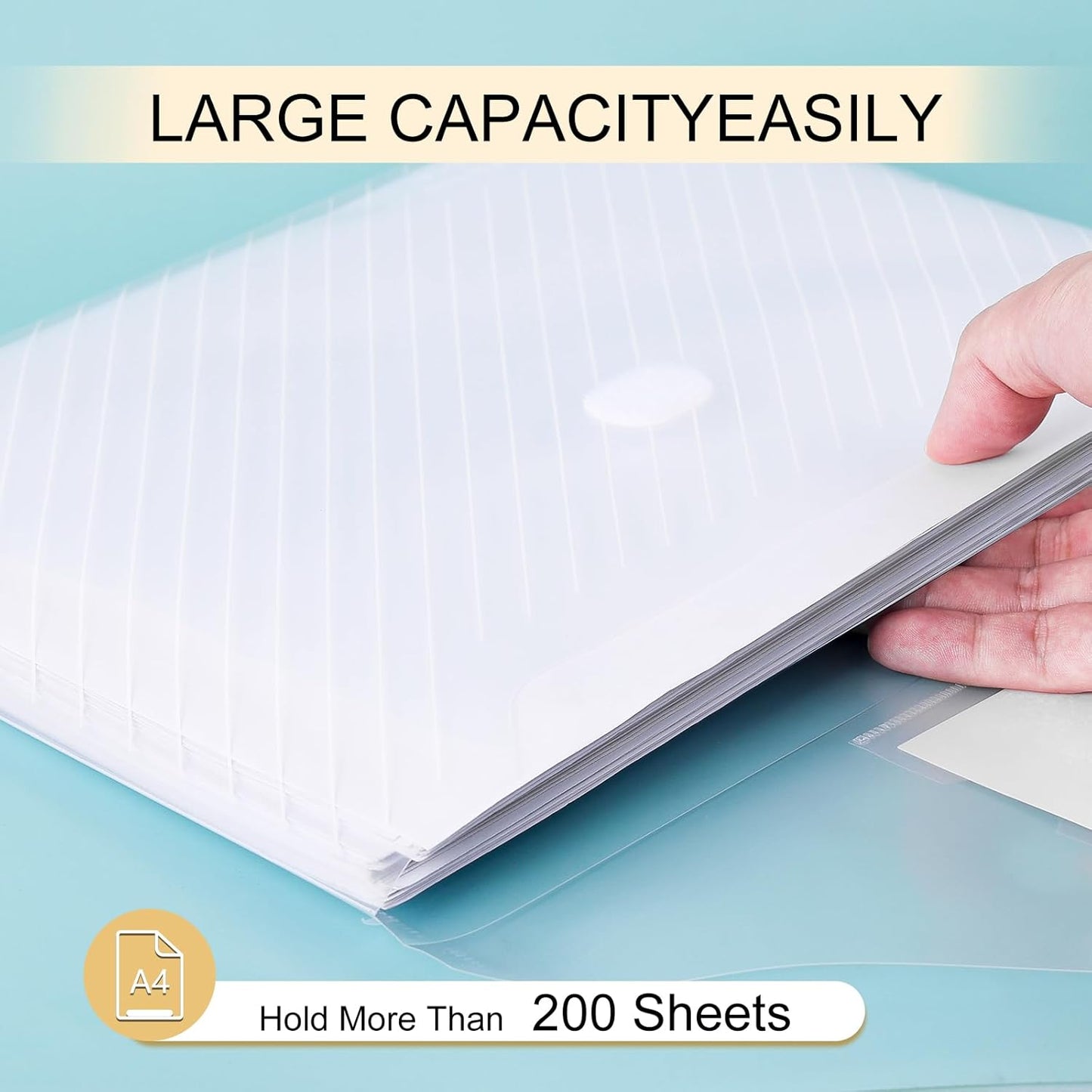 10 Pack, Clear Plastic Envelopes File Folders, HeavyDuty Document Holder with Label Pockets for Letter and A4 Size, Document Folder for School Home Work Office Organizer (10)