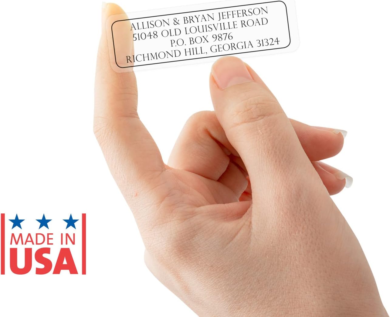 Clear Outline Rolled Address Labels / 250 Personalized Return Address Labels/Designer Address Stickers in Elegant Plastic Dispenser