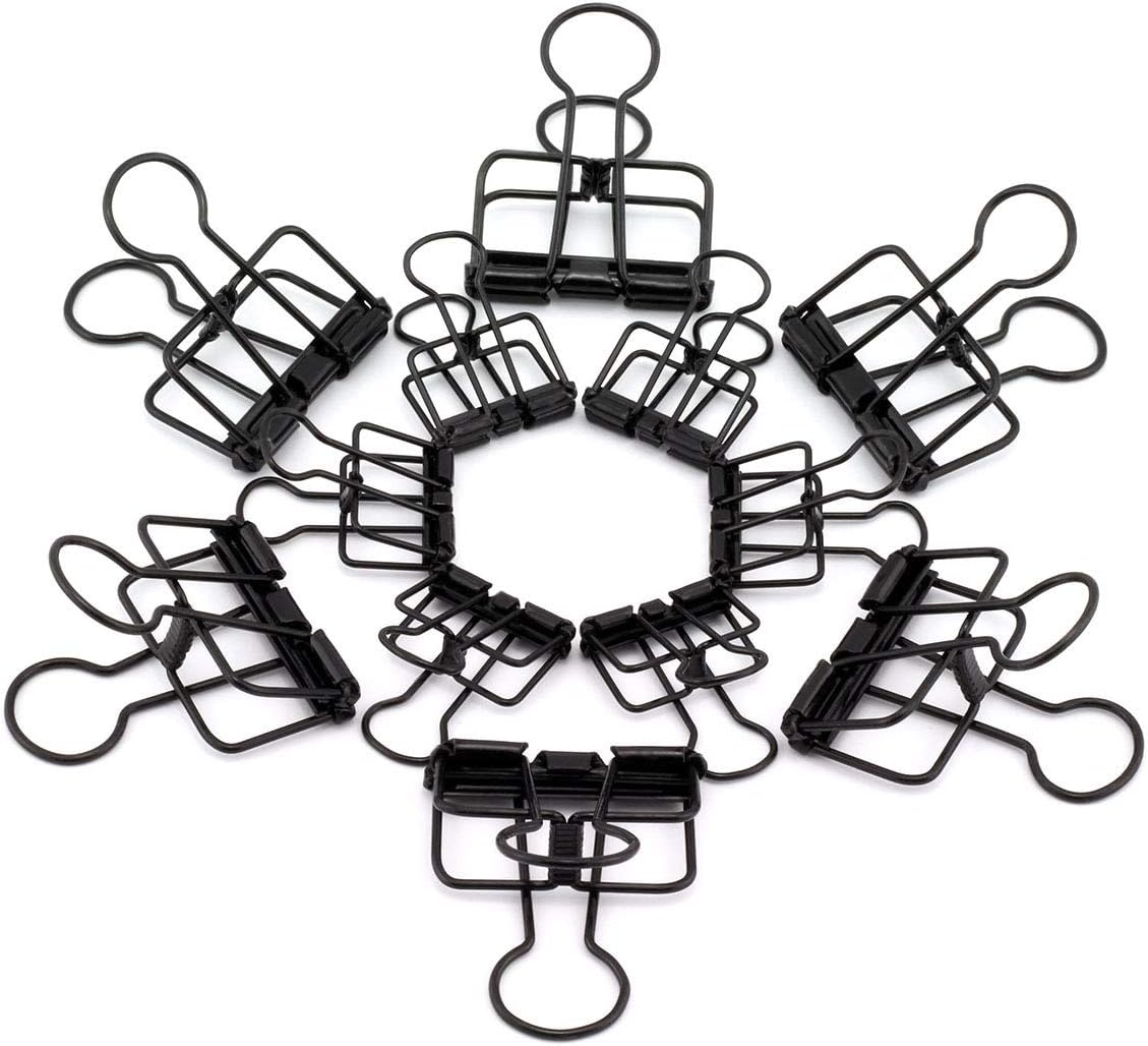 40-Pack Multi-Purpose Metal Wire Binder Clip Set,20pcs 2.25 Inch & 20pcs 1.57 Inch Paper Metal Clips,for Home Office Supplier School Accessories - Black