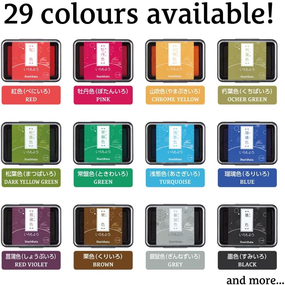 IROMOYO Stamp PAD, Traditional Japanese Ink Colour, Oil-Based Ink pad - Dark Blue