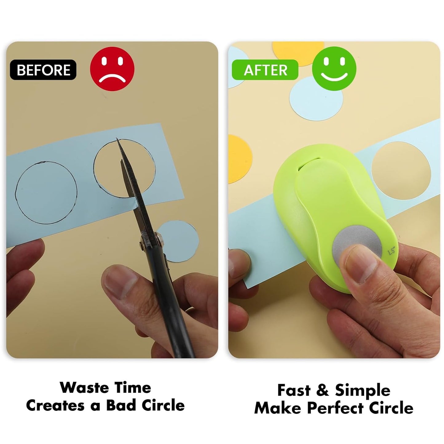 LOONENG 2 Inch Circle Hole Punch - Create Perfect Circles for Handmade Craft Projects - Ideas for Scrapbooking, Card Making, DIY Photo Albums, Gift Tags, Homemade Confetti
