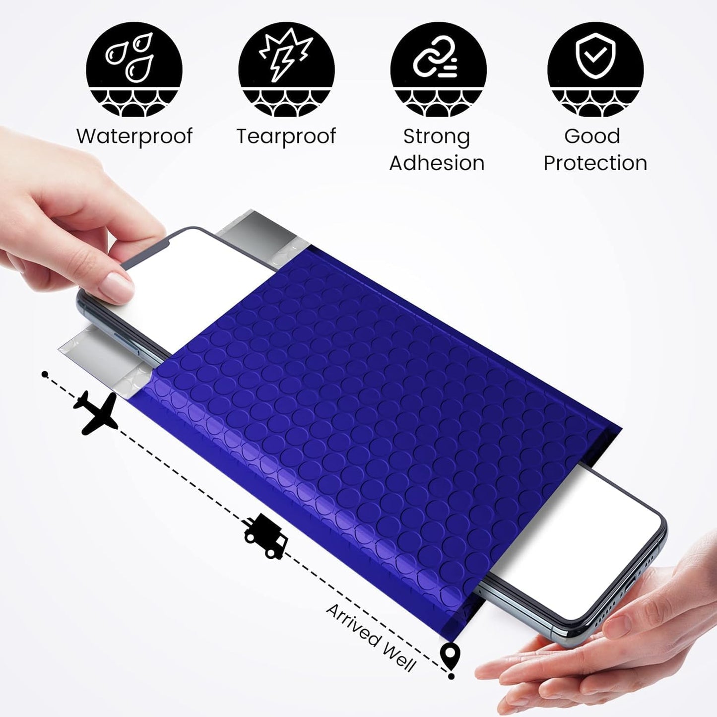 Fuxury Bubble Mailer 800Pcs 4x8 Bubble Mailers Bulk Royal Blue Shipping Padded Envelopes Usable Size 4x7” Waterproof Mailing Envelopes for Mailing,Packaging, Small Business #000