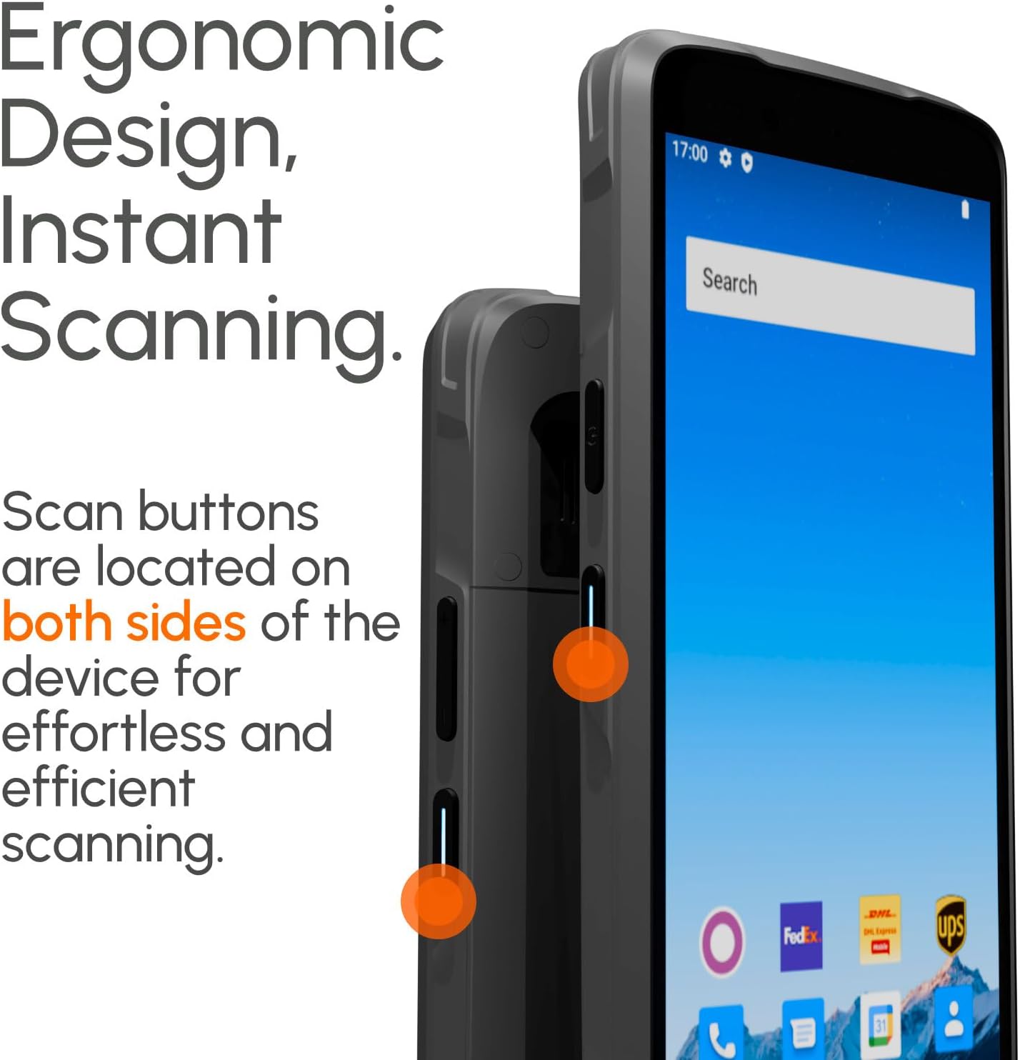 Rayoungtek Rugged Android Barcode Scanner Handheld Mobile Computer 1D 2D QR Code NFC Reader IP66 4G WiFi 6.0" Touch Screen for Inventory Retail Logistics