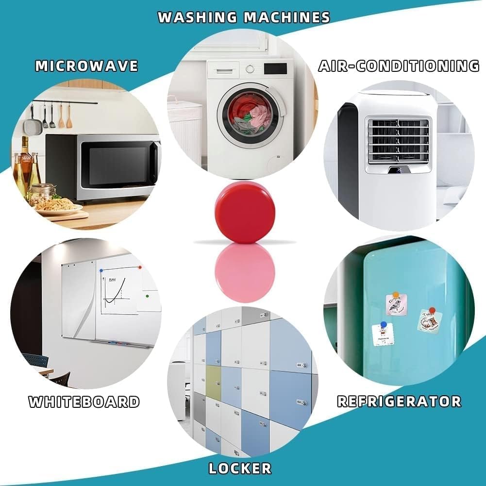 Qualsen Fridge Magnets, 50pcs Refrigerator Magnets, Small Magnet for Whiteboard, Mini Cute Magnet for Fridge, Locker, White Board, Kitchen, Office, Classroom (White)