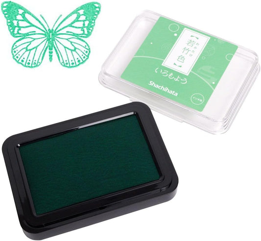 IROMOYO Stamp PAD, Traditional Japanese Ink Colour, Oil-Based Ink pad - Pale Green