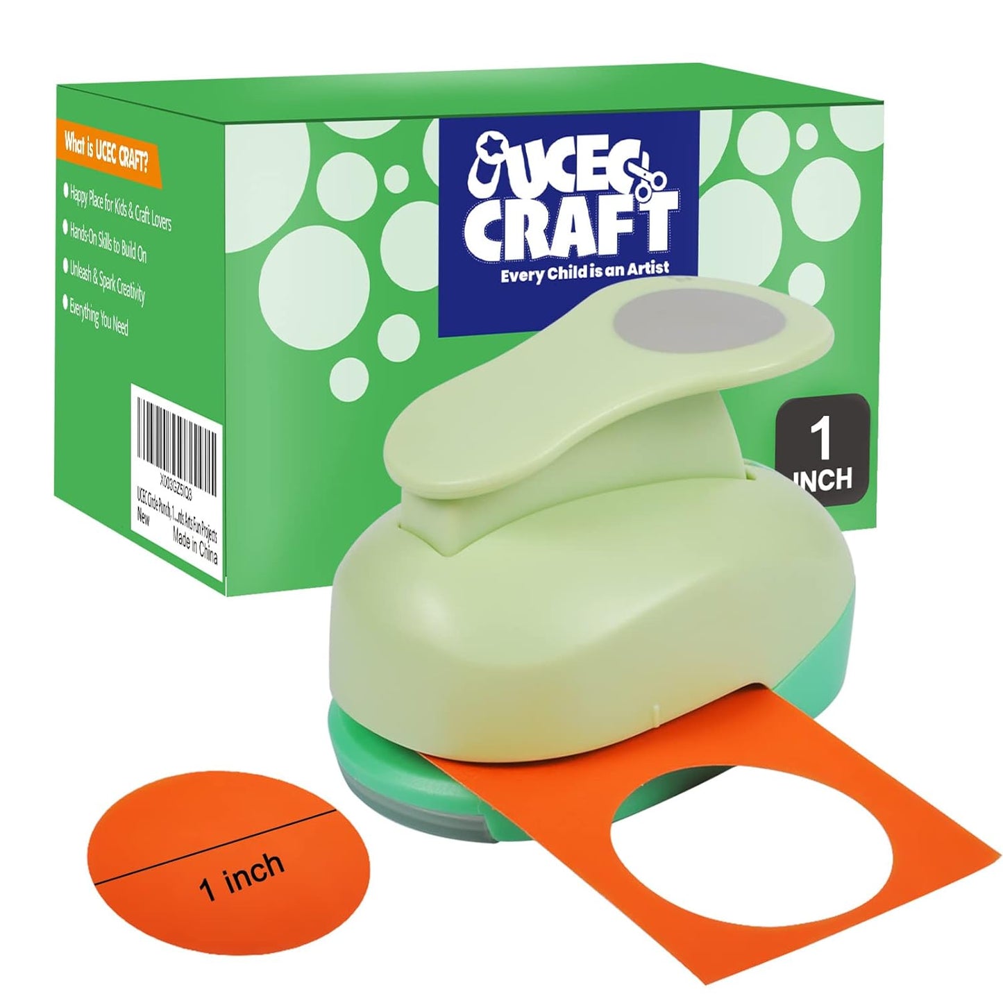 UCEC 1 Inch Circle Punch, Circle Hole Punch, Paper Punch, Paper Punches Craft Handmade Paper Punch for Crafting Scrapbooking Cards Arts Fun Projects