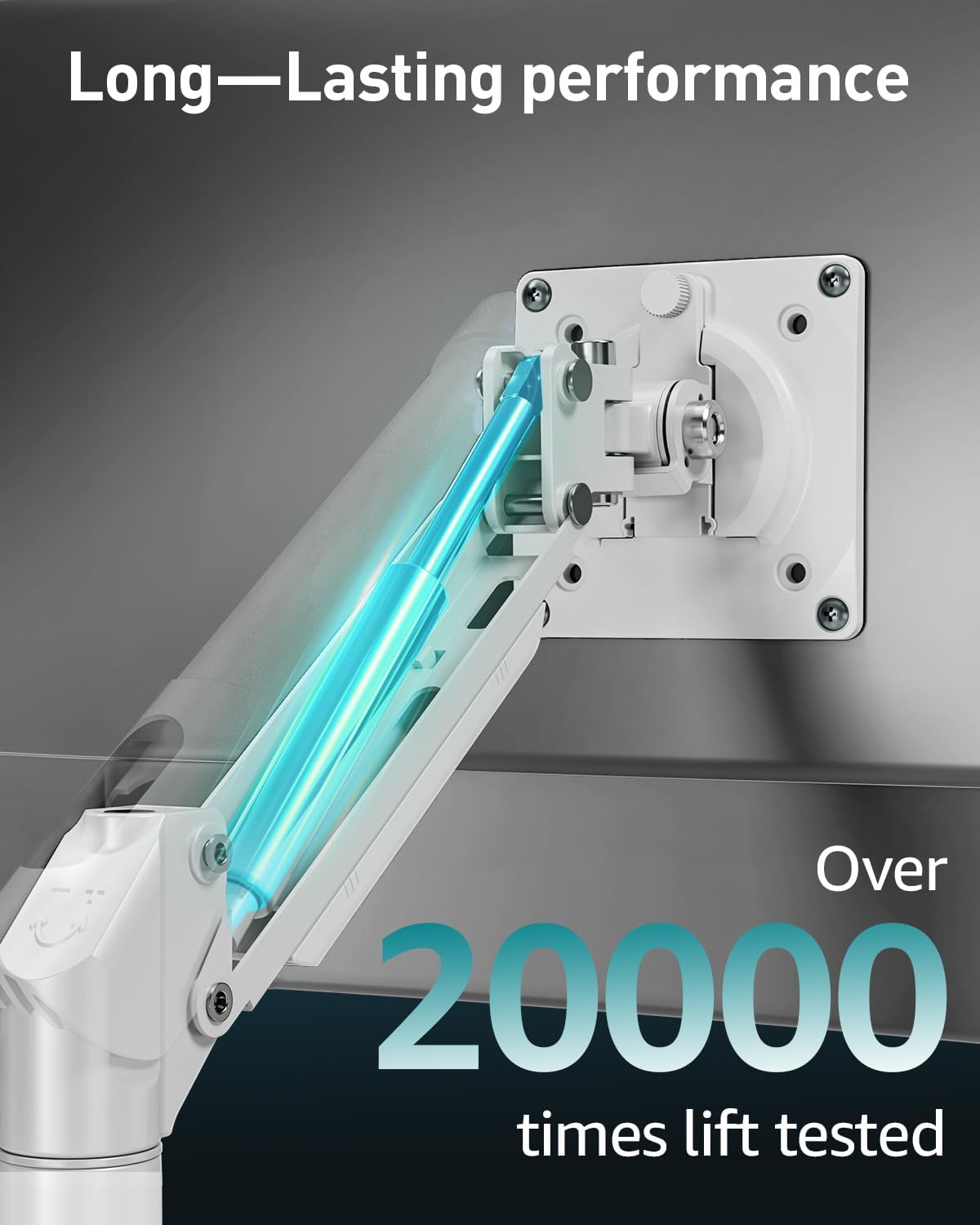 Single Monitor Desk Mount, 13-32 inch Adjustable Gas Spring Monitor Arm, Computer Monitor Stand Holder with Clamp and Grommet Base, Fits 4.4 to 22lbs Screens, VESA Mount Bracket, White, Freelift Pro