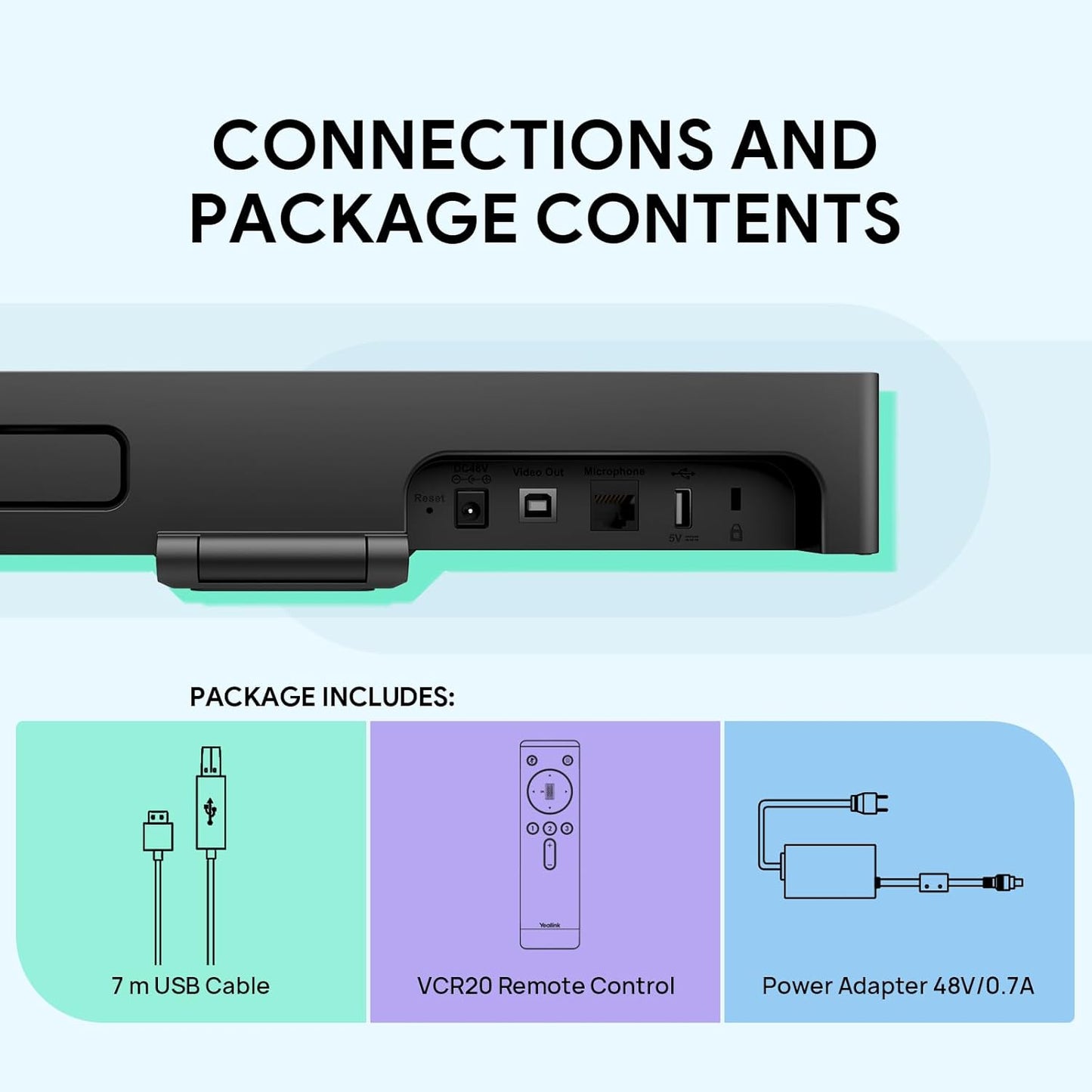 Yealink UVC34 4K Conference Room Camera System 10 Microphone 8 MP All-in-One Video Conferencing System AI Auto Framing 120° Field of View Microsoft Teams Certified Webcam Zoom Rooms USB-A
