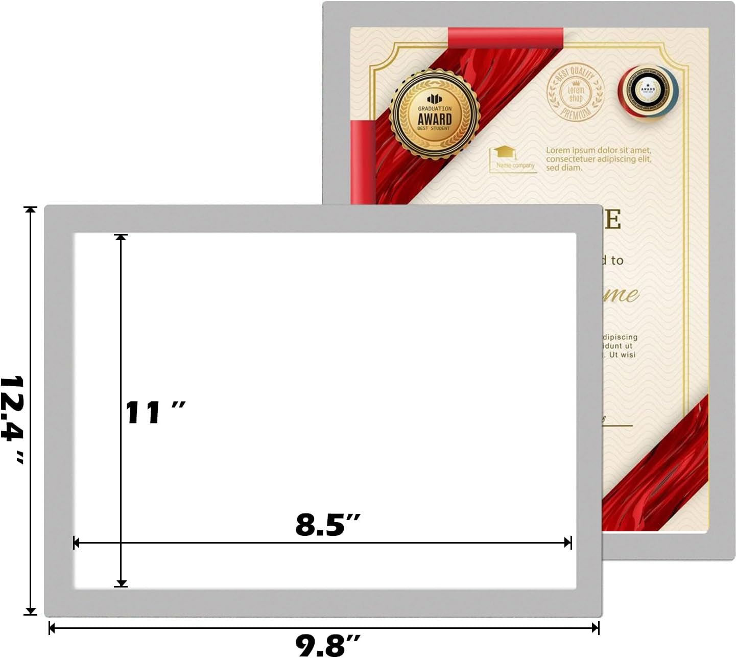 Magnetic Sign Holder - 8.5×11" Wall Mounted Self-Adhesive Magnetic Paper Holder, Transparent Wall Display Picture Frame with Silver Edge, Suitable for Office, Store, Mall, Home (8.5"x11" 12pack)